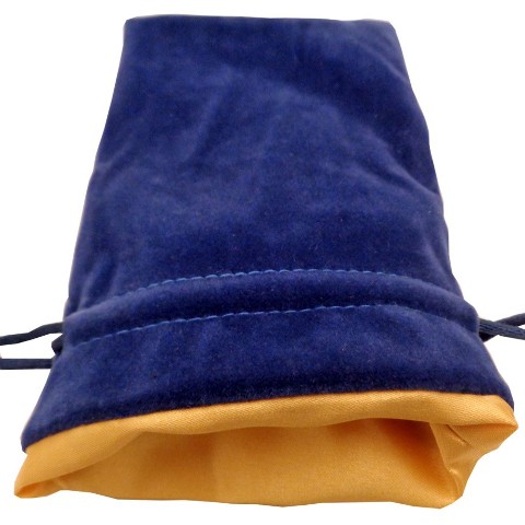 4 x 6 Velvet & Satin Dice Bag, Blue & Gold