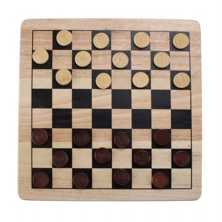 Picture of Brybelly Holdings GGAM-801 All Natural Wood 2 in 1 Checkers & Tic-Tac Toe Set