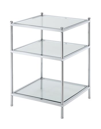 Picture of Convenience Concepts 134045 Royal Crest End Table, Sturdy Chrome