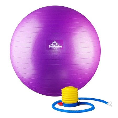 PSPURP 55CM 2000 lbs Professional Grade Stability Ball with Pump, Purple - 55 cm