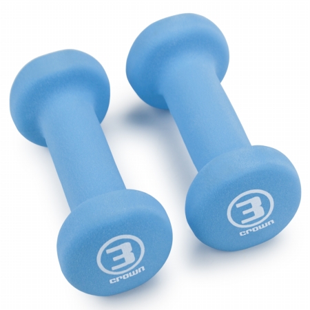 Picture of Brybelly Holdings SWGT-003 Pair of 3 lbs Cyan Neoprene Body Sculpting Hand Weights