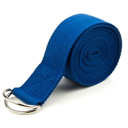Picture of Brybelly Holdings SYOG-403 8 ft. Cotton Yoga Strap with Metal D-Ring&#44; Blue