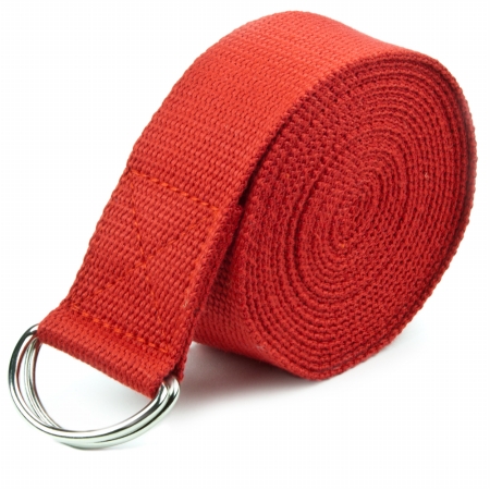 Picture of Brybelly Holdings SYOG-404 8 ft. Cotton Yoga Strap with Metal D-Ring&#44; Red