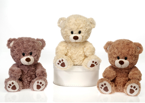 Picture of DDI 1948135 9.5&quot; Sitting Paw Print Bear Plush Toy - Assorted Colors Case of 24