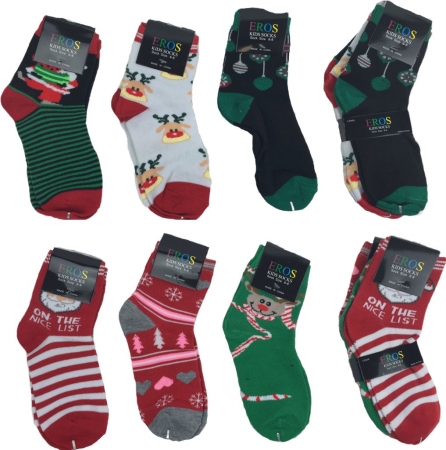 Picture of DDI 2123613 Christmas Crew Socks - Kids Size 2-4 Case of 24
