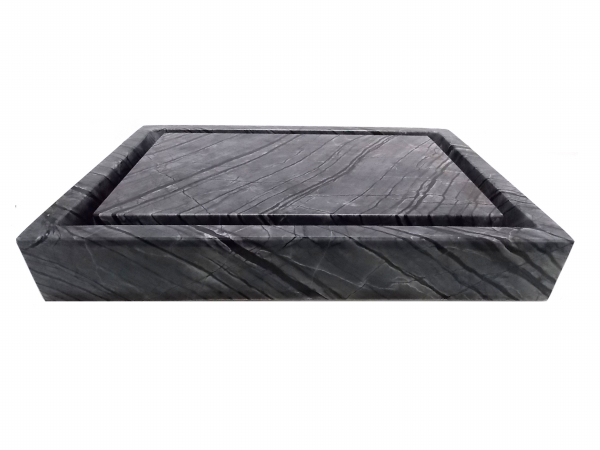 EB-S006WB-P Rectangular Infinity Pool Sink - Wooden Black Marble