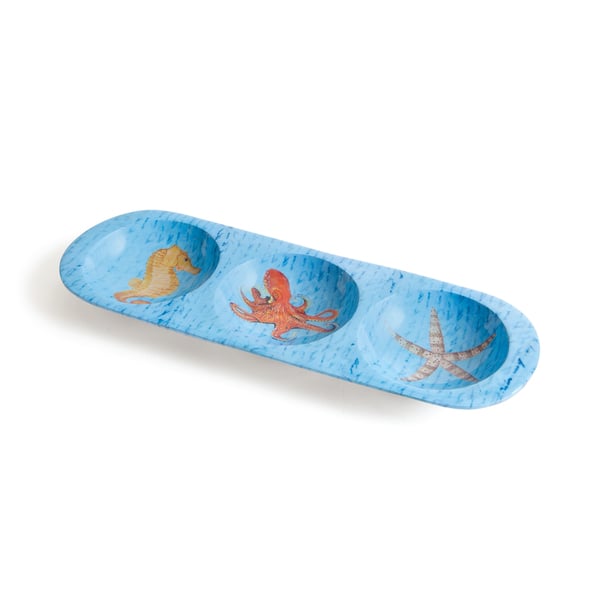 Picture of Go Home 21001 Aluminum Sanibel Three Part Dish, Multi Color - 1.5 x 6 x 17.5 in.