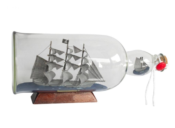 Picture of Handcrafted Model Ships Dutchman-Bottle-11 11 in. Flying Dutchman Model Ship in a Glass Bottle