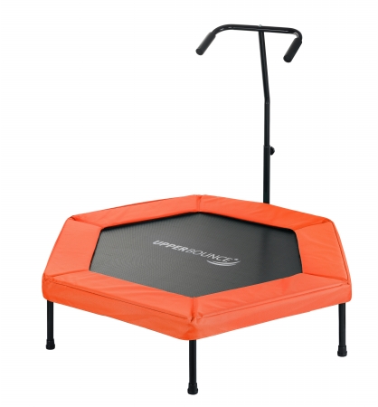 Picture of Upper Bounce UBG-HX50-OR 50 in. Hexagonal Fitness Mini-Trampoline T-Shaped Adjustable Hand Rail & Bungee Cord Suspension - Orange