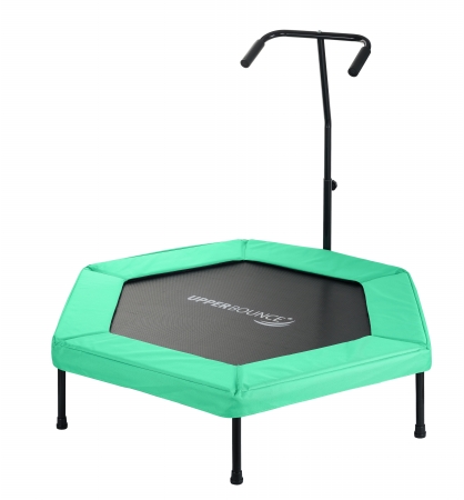 Picture of Upper Bounce UBG-HX50-GR 50 in. Hexagonal Fitness Mini-Trampoline T-Shaped Adjustable Hand Rail & Bungee Cord Suspension - Green