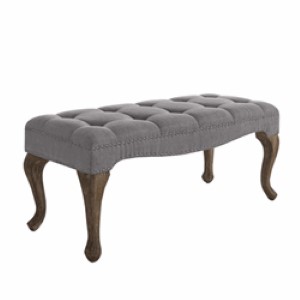 Picture of Linon 368301GRY01U Loire Cabriolet Linen Bench&#44; Washed Gray
