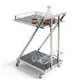 Go Home 20699 Stainless Steel & Black Glass Lehigh Bar Cart, Silver & Black Glass - 43.5 x 18 x 24 in. Go Home 20699 Stainless Steel & Black Glass Lehigh Bar Cart, Silver & Black Glass - 43.5 x 18 x 24 in.