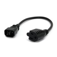 1ft. PC Power Cord IEC 320 EN 60320 C14 to NEMA 5-15R - Black - 1 ft.