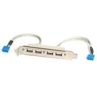 4 Port USB A Female Slot Plate Adapter