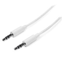 1m Slim 3.5mm Stereo Audio Cable Male to Male Cable, White