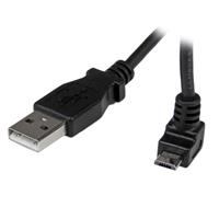 1m Micro USB Cable A to Up Angle Micro B, Black