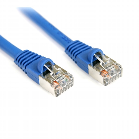 25 ft. Cat5e Blue Snagless Shielded RJ45 F-UTP Patch Cable - Blue - 25 ft.