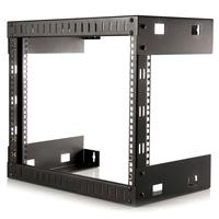 12 in. 8U Open Frame Wall Mount Equipment Rack - Black - 12 in. Depth