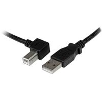 1m USB2.0 A to Left Angle B Cable Male to Male, Black