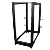 25U Adjustable Depth Open Frame 4Post ServerRack Casters