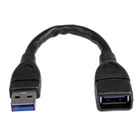 6 in. USB 3.0 A to A Extension Cable - Black