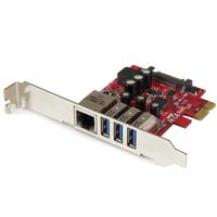 Picture of StarTech.com PEXUSB3S3GE 3 Port PCI-Express USB3.0 Card & Gigabit Ethernet