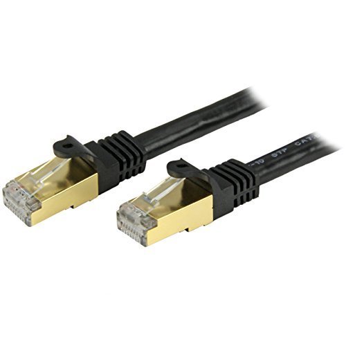 1 ft. Cat6a Black Shielded Molded 10 GB RJ45 STP Patch Cable