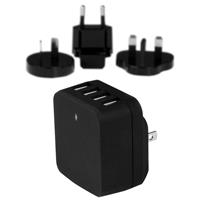 34 watt 6.8 amp Black 4 Port USB Wall Charger