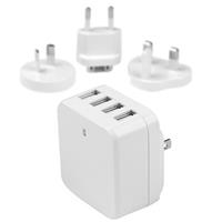 34 watt 6.8 amp White 4 Port USB Wall Charger
