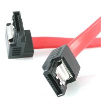 Picture of StarTech.com LSATA18RA1 18 in. Latching SATA to Right Angle SATA Cable Female to Female