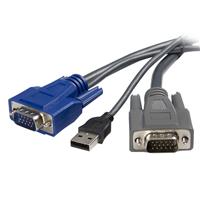 6 ft. Ultra-Thin USB VGA 2 in 1 KVM Cable - Black - 6 ft. (1.8 m)