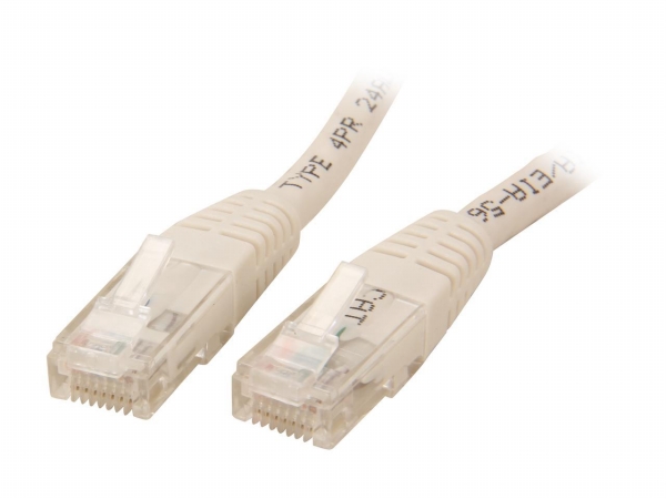 C6PATCH100WH 100 ft. White Molded Cat6 UTP Patch Cable ETL