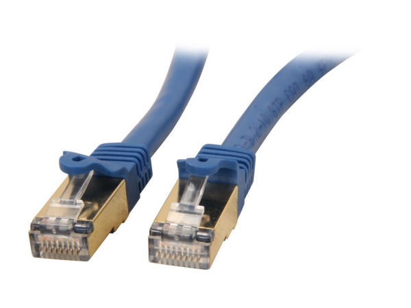 7 ft. Blue Shielded Cat6a Molded STP Patch Cable - Blue - 7 ft.