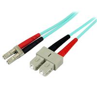 2m 10GB Aqua Multimode 50-125 Duplex LSZH Fiber Patch LC - SC