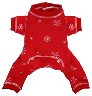Picture of Hip Doggie HD-10FSP-S Small Snowflake Longjohns - Red