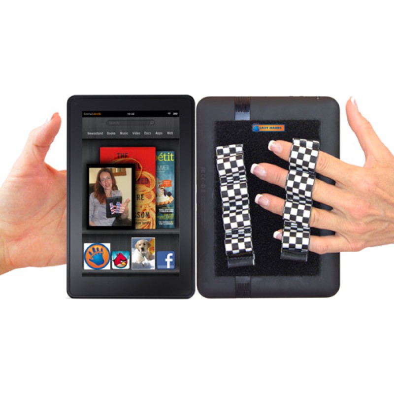 Picture of LAZY-HANDS 201317 4-Loop X2 Grips for Readers - Extra Large&#44; Black & White Checkers