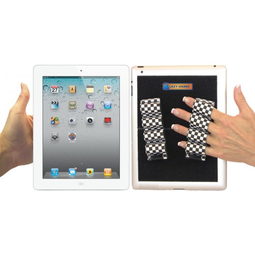 Picture of LAZY-HANDS 201305 Heavy-Duty 4-Loop X2 Grips for Tablets-Fits Most&#44; Black & White Checkers