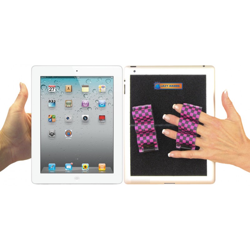 Heavy-Duty 3-Loop X2 Grips for Tablets - Black & Pink Checkers