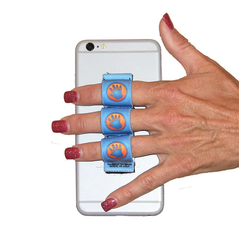 201595 3-Loop Phone Grip - Extra Large, Blue Hand-In-Circle