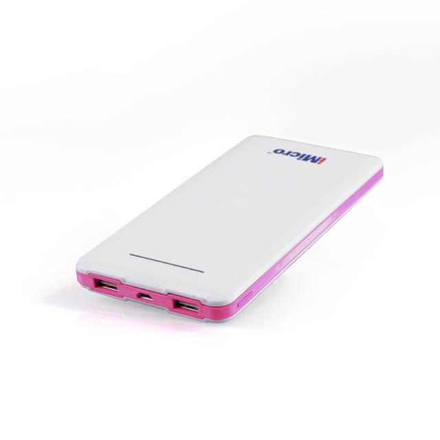 Picture of iMicro PB-IM8000R iMicro PB-IM8000R 8000 mAh Lithium Polymer Battery Power Bank with Flashlight, Pink