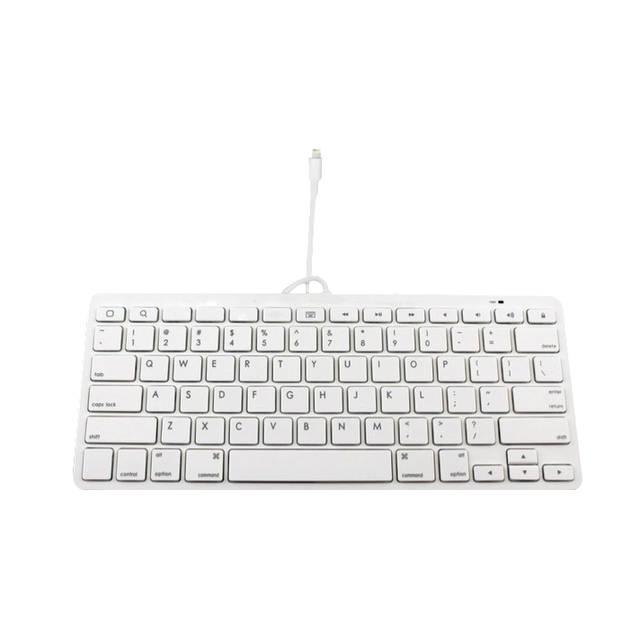 YBK-S0808 MFI Certified 8 Pin Apple Keyboard for iPhone & iPad, White