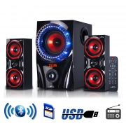 2.1 Channel Surround Sound Bluetooth Home Theater Speaker System, Red -  Befree Sound, BE336182