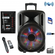 12 in Bluetooth Rechargeable Party Speaker with Illuminatiing Light, 25 Watt -  Befree Sound, BE876227