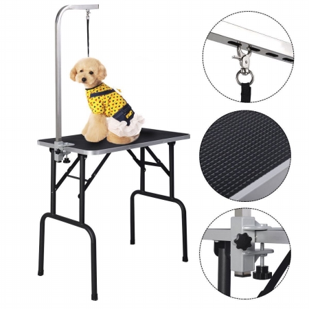 Picture of  CB16895 32 in. Adjustable Grooming Table Foam Top for Pets Dogs Cats with Arm&#44; Noose & Rubber Mat&#44; Black