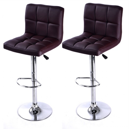 Picture of  CB16629 Bar Stools Adjustable Brown PU Leather&#44; 2 Piece