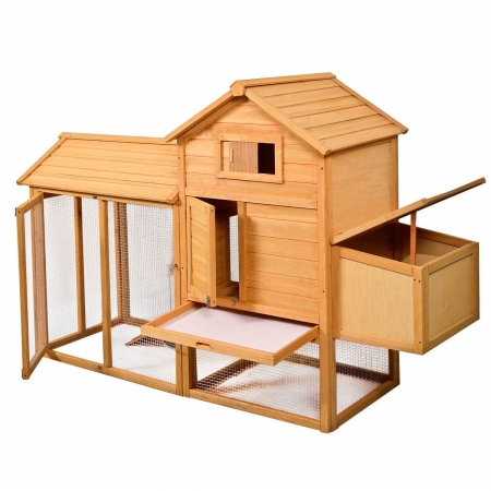 Picture of  CB16187 80 x 27.6 x 52.4 in. Chicken Coop Deluxe Wooden Hen House Poultry Cage Hutch