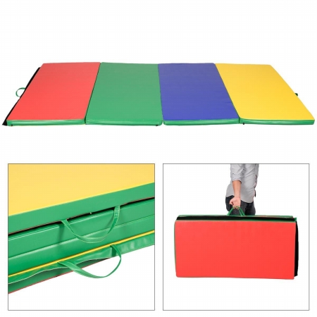 Picture of  CB15389 4 x 8 x 2 in. Gymnastics Tumbling &amp; Martial Arts Folding Mat&#44; Multi Color