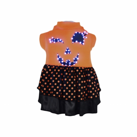 LED Lighting Halloween Dress Costume for Dogs, Large - Orange