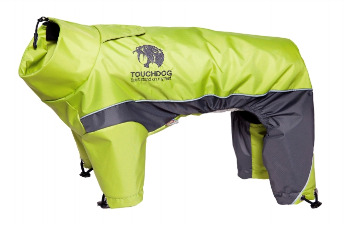 Picture of Touchdog JKTD3YLXL Quantum-Ice Full-Bodied Adjustable & 3M Reflective Dog Jacket, Extra Large - Light Yellow & Grey