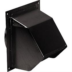 Steel Wall Cap - Black - 6 in. Round Duct - Durable with Backdraft Damper
